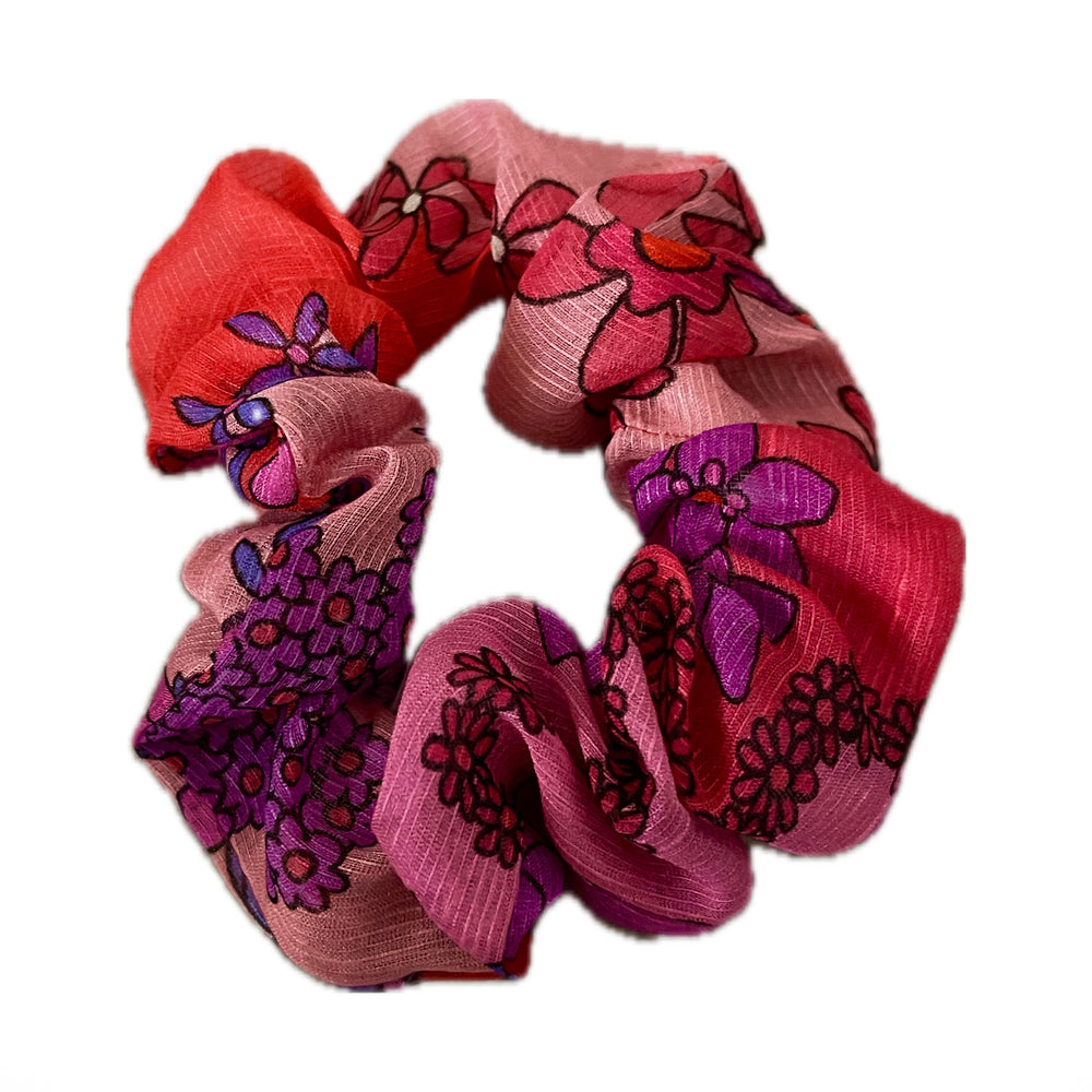 Silk Linen Scrunchie - Pink Bloom Introvertie VIENNA