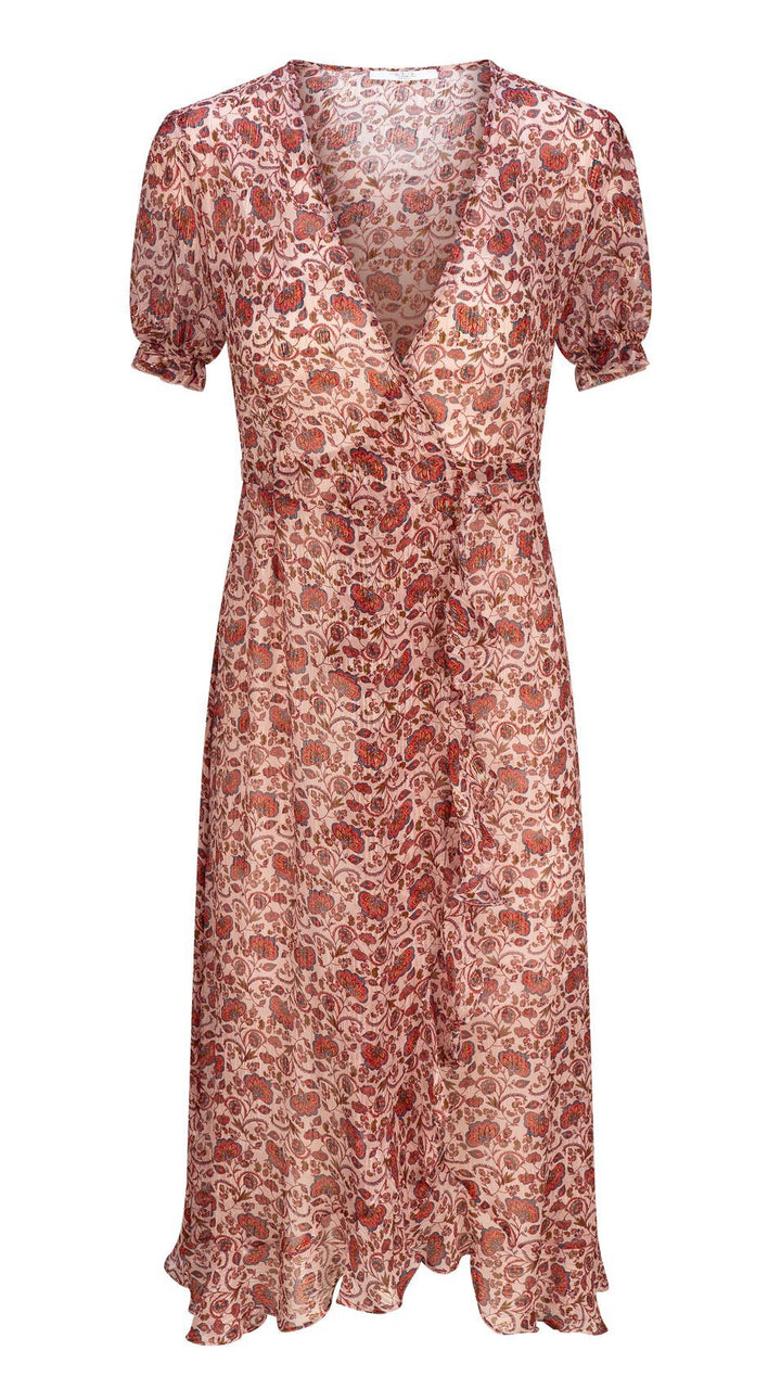 "VIENNA" Silk Wrap Dress Midi PAISLEY Introvertie VIENNA