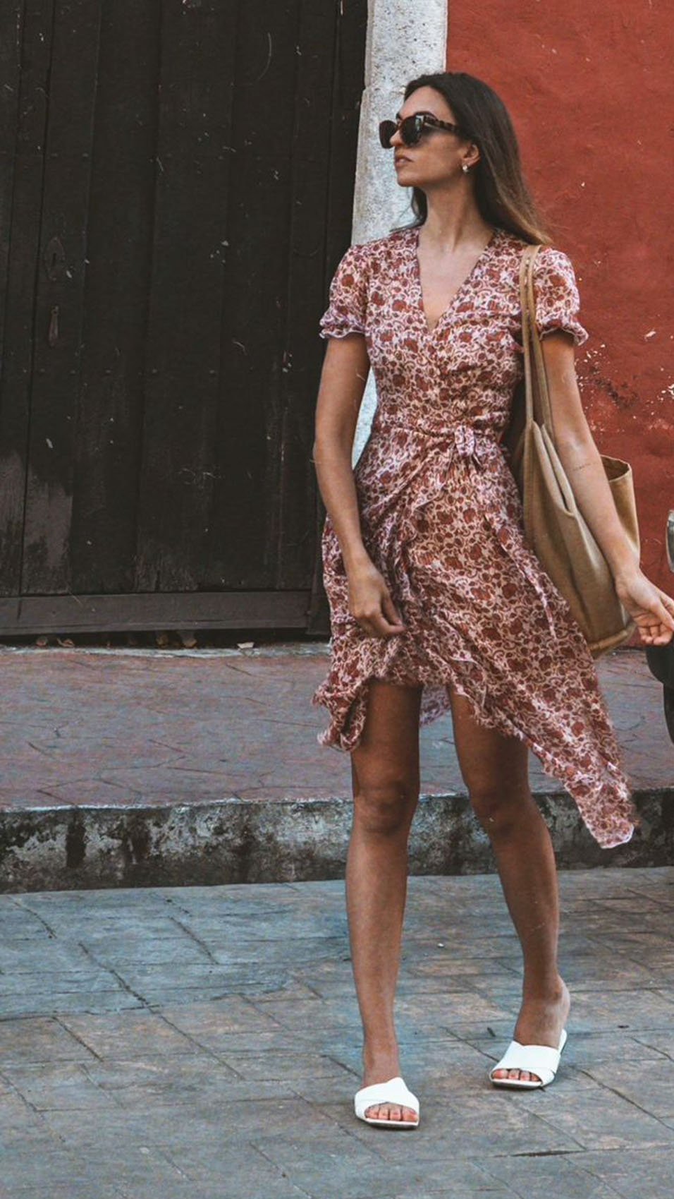 "VIENNA" Silk Wrap Dress Midi PAISLEY Introvertie VIENNA