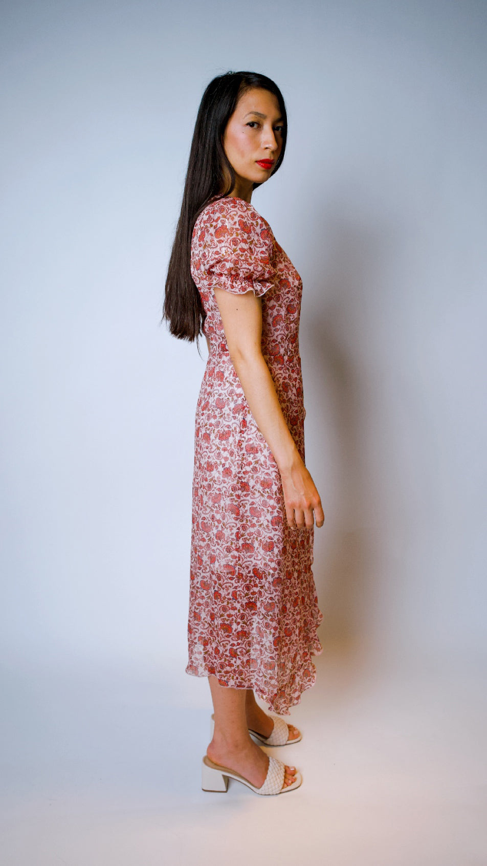 "VIENNA" Silk Wrap Dress Midi PAISLEY Introvertie VIENNA