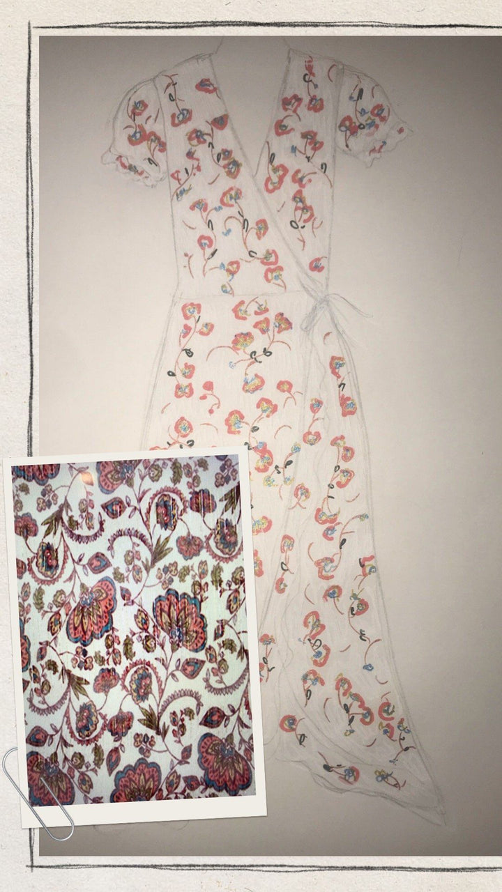 "VIENNA" Silk Wrap Dress Midi LUCKY LILACS Introvertie VIENNA