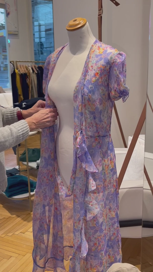 "VIENNA" Silk Wrap Dress Midi PAISLEY